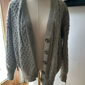 Zara Gray Cable Knit Sweater